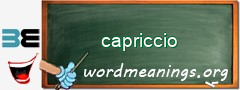 WordMeaning blackboard for capriccio